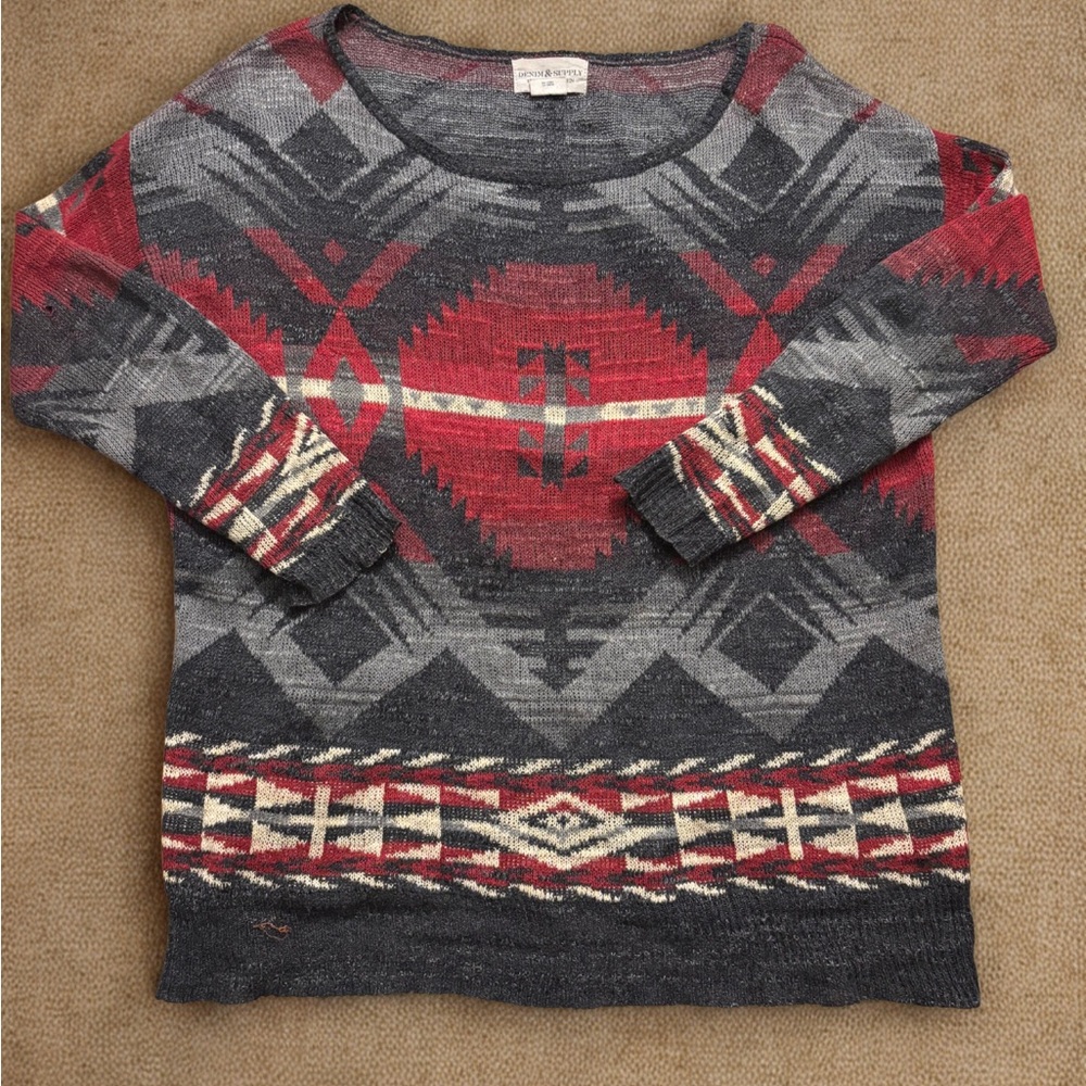 Ralph Lauren Denim & Supply Multicolor Southwestern Size S Pull Over Sweater